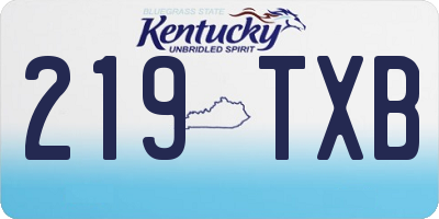 KY license plate 219TXB