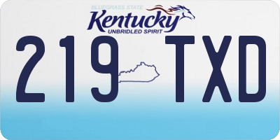 KY license plate 219TXD