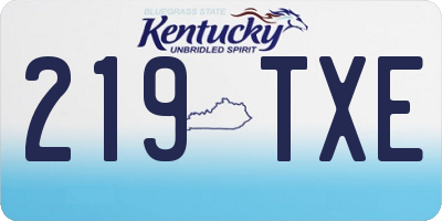 KY license plate 219TXE
