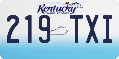 KY license plate 219TXI