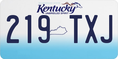 KY license plate 219TXJ