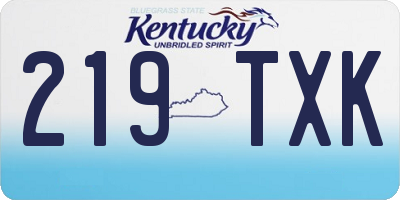 KY license plate 219TXK