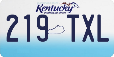 KY license plate 219TXL