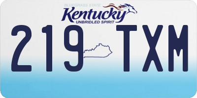 KY license plate 219TXM