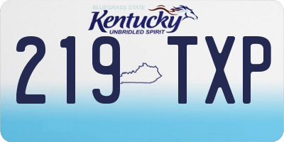 KY license plate 219TXP
