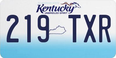 KY license plate 219TXR