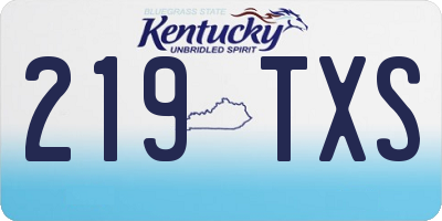 KY license plate 219TXS