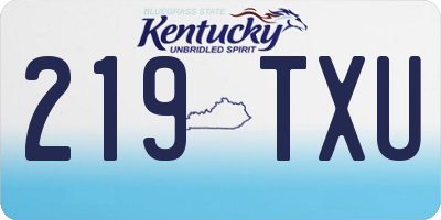 KY license plate 219TXU