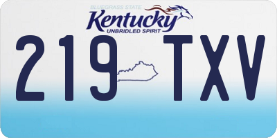 KY license plate 219TXV