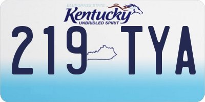 KY license plate 219TYA