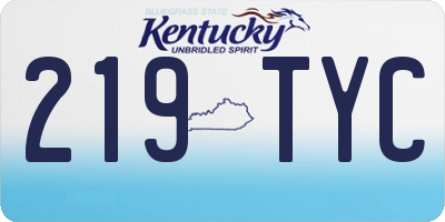 KY license plate 219TYC