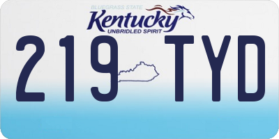 KY license plate 219TYD