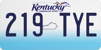 KY license plate 219TYE