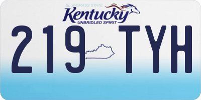 KY license plate 219TYH