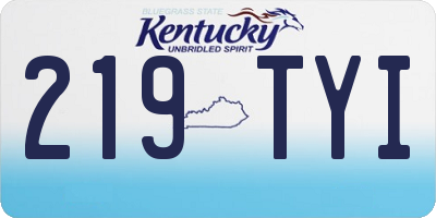 KY license plate 219TYI
