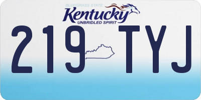 KY license plate 219TYJ