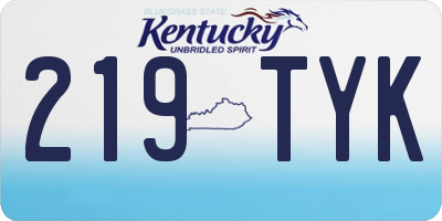 KY license plate 219TYK