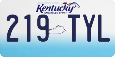 KY license plate 219TYL