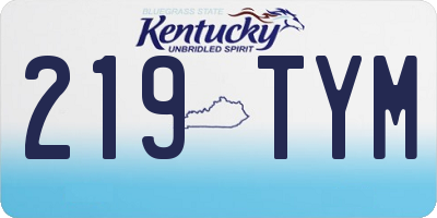 KY license plate 219TYM