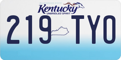 KY license plate 219TYO