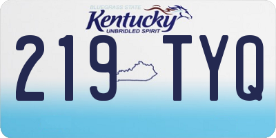 KY license plate 219TYQ