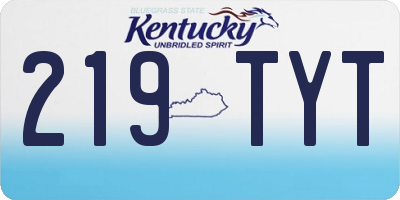 KY license plate 219TYT