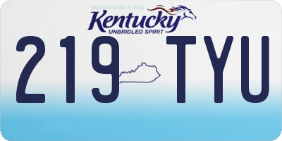 KY license plate 219TYU