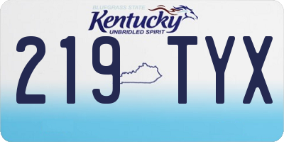 KY license plate 219TYX