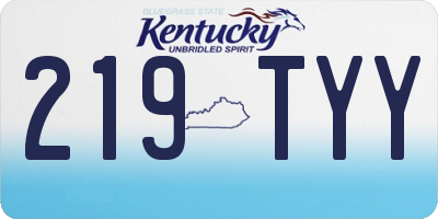 KY license plate 219TYY