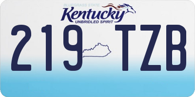KY license plate 219TZB