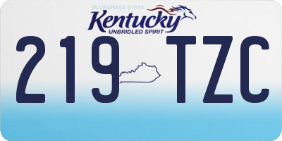 KY license plate 219TZC