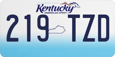 KY license plate 219TZD