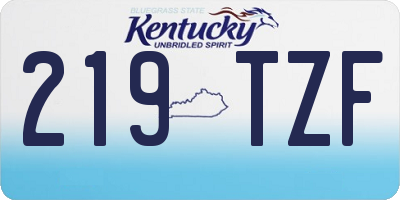KY license plate 219TZF