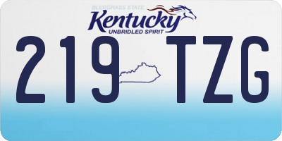 KY license plate 219TZG