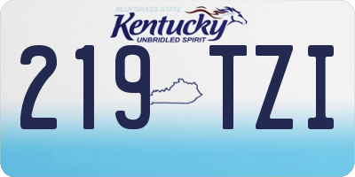KY license plate 219TZI