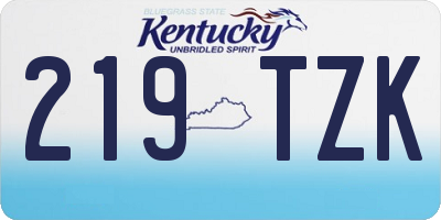 KY license plate 219TZK