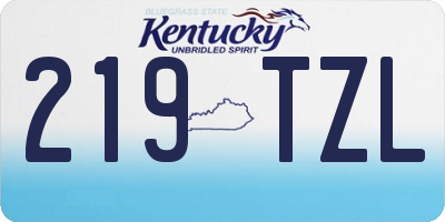 KY license plate 219TZL