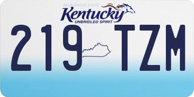 KY license plate 219TZM