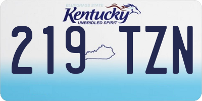 KY license plate 219TZN