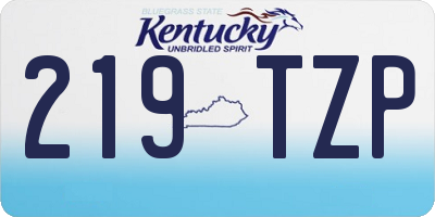 KY license plate 219TZP