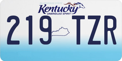 KY license plate 219TZR