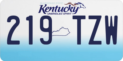 KY license plate 219TZW