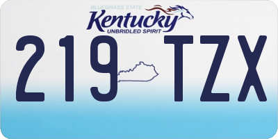 KY license plate 219TZX