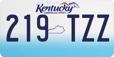 KY license plate 219TZZ