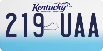 KY license plate 219UAA