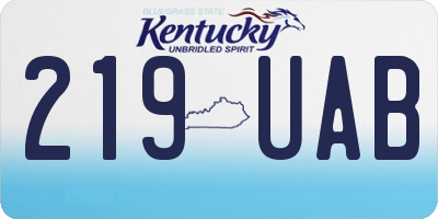 KY license plate 219UAB