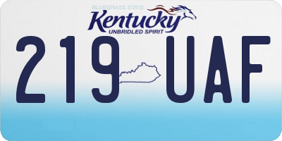 KY license plate 219UAF