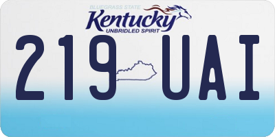 KY license plate 219UAI