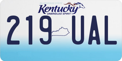 KY license plate 219UAL