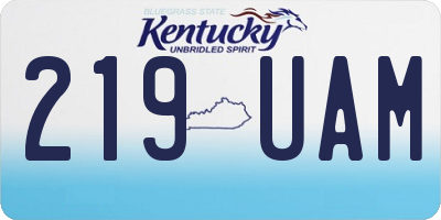 KY license plate 219UAM